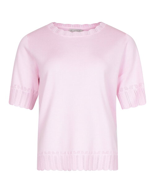 Jumper mönsterstickad ringning & ärm rosa