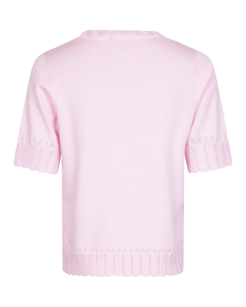 Jumper mönsterstickad ringning & ärm rosa