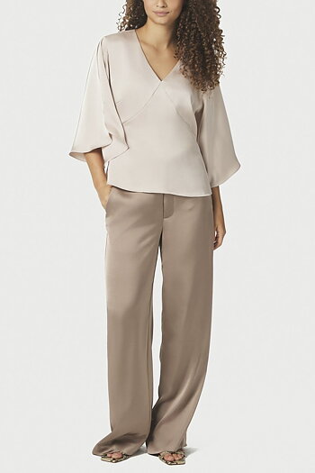 Neo Noir - Emmet Heavy SateenPants Dark Taupe