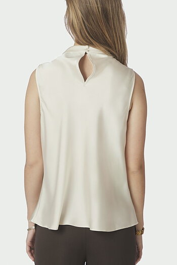 Neo Noir - Isola Drapy Satin Top Creme
