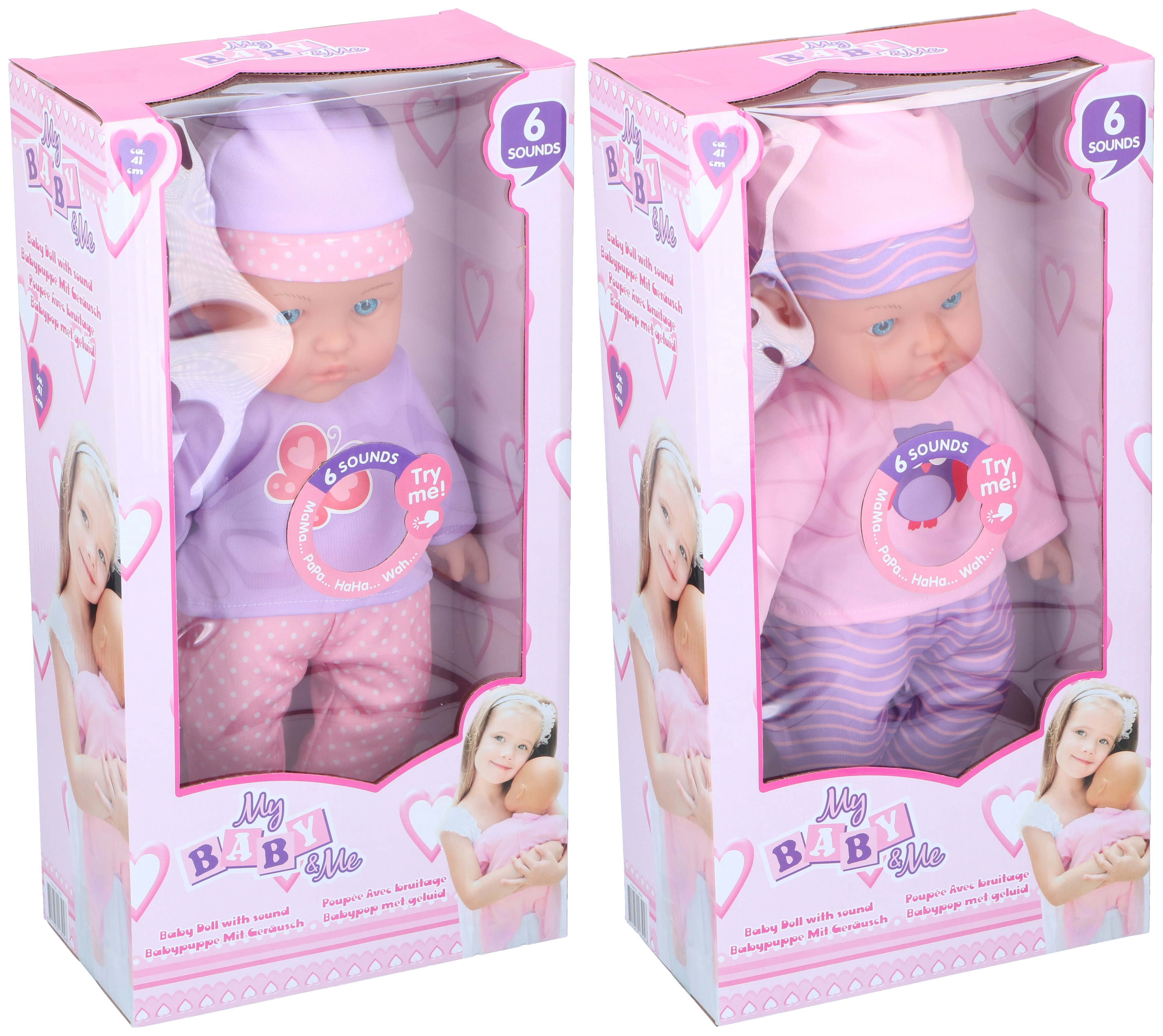MIN BABY & ME Baby Doll 41 cm med 6 Ljud – Mjuk Docka - 2