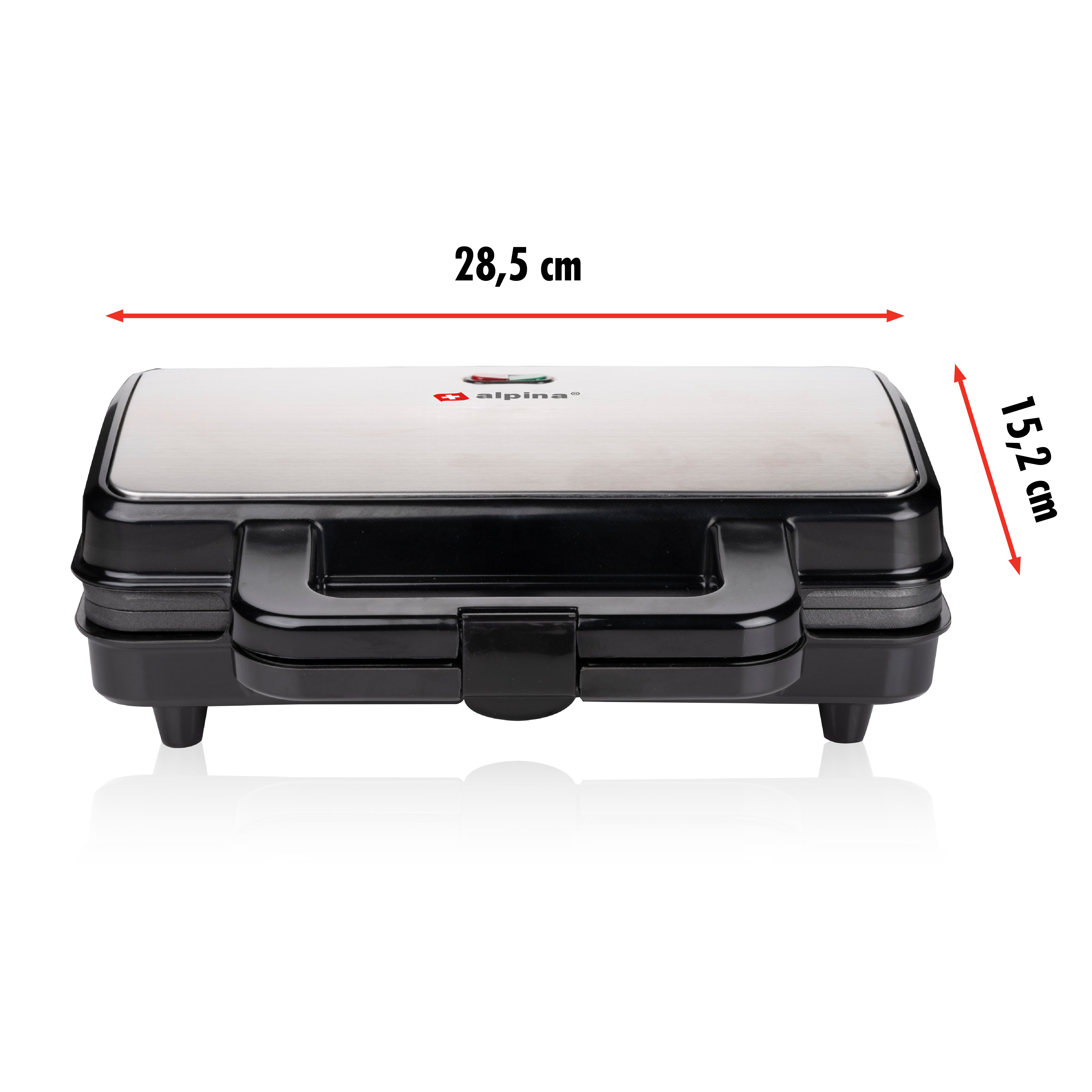 ALPINA Smörgåsmaskin XL 900W – Extra Stor Grillplatta 28,5x15,2 cm - 2