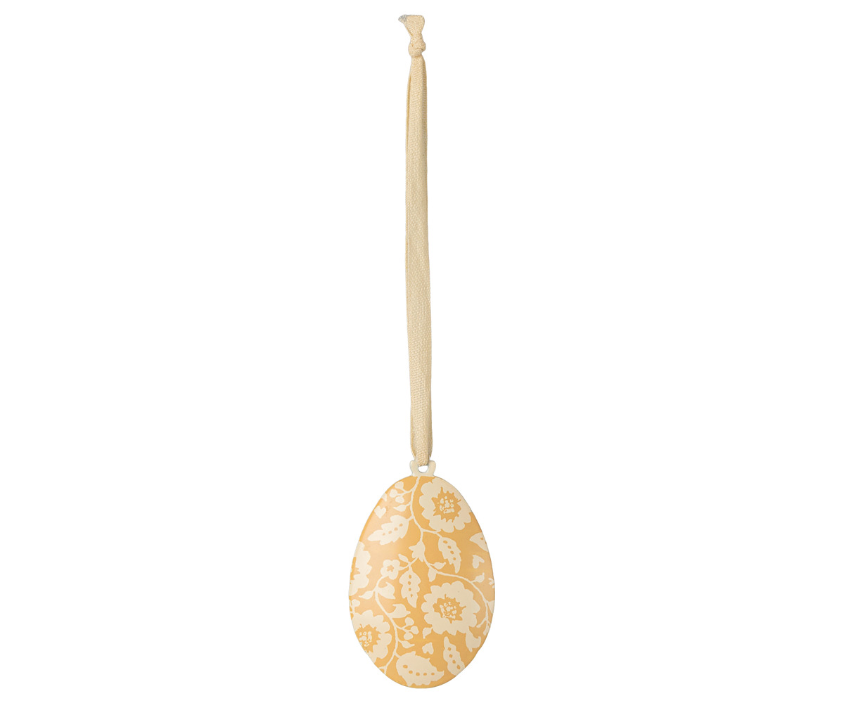 Metal ornament Easter egg Flowers Yellow