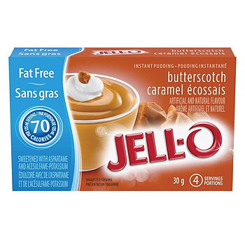 Jell-O Fat Free Butterscotch Instant Pudding 30g