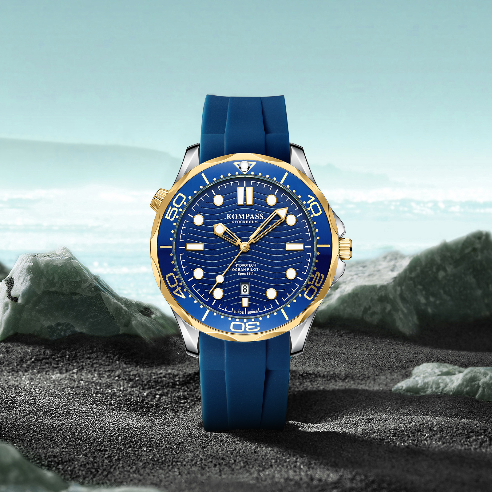 Kompass Ocean Pilot Gold Blue - 5