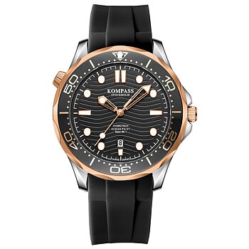 Kompass Ocean Pilot Rose Gold Silver Black
