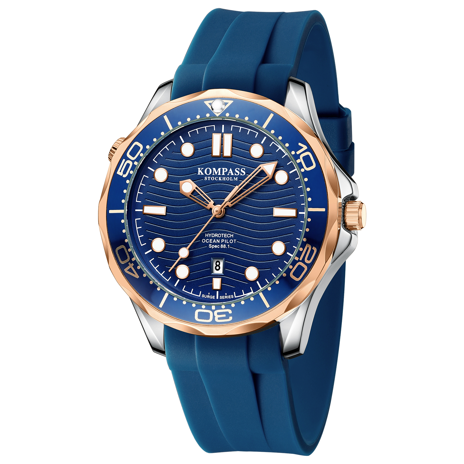 Kompass Ocean Pilot Rose Gold Silver Blue - 3