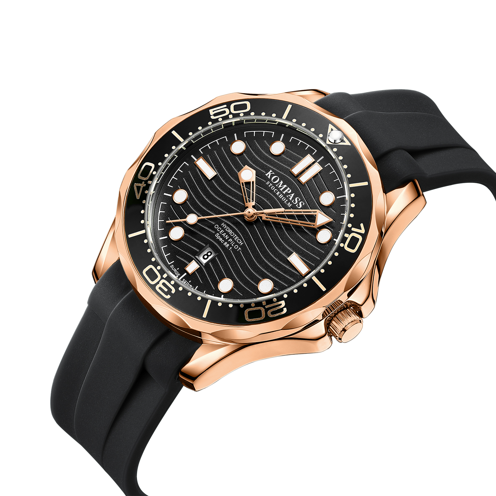 Kompass Ocean Pilot Rose Gold Black – bild 2