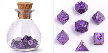 Unseeli Tiny Dice Set in Potion Bottle Purple (7)