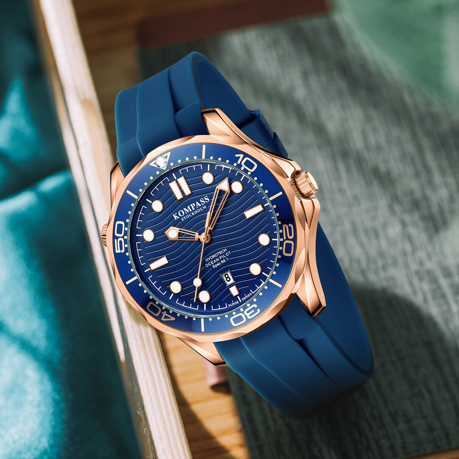 Kompass Ocean Pilot Rose Gold Blue - 4