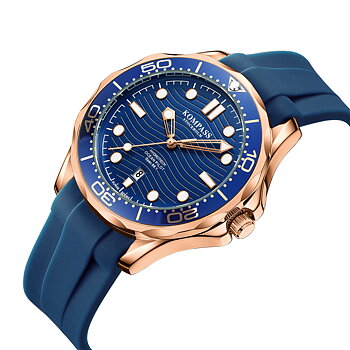 Kompass Ocean Pilot Rose Gold Blue