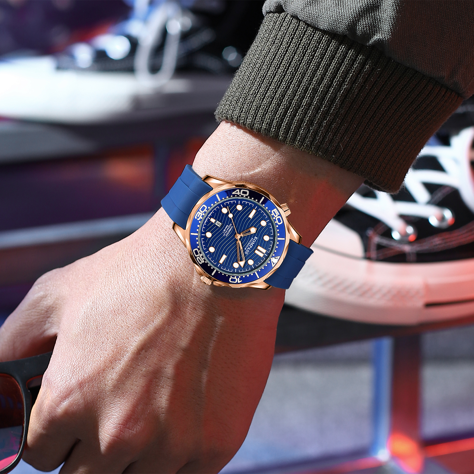 Kompass Ocean Pilot Rose Gold Blue - 7