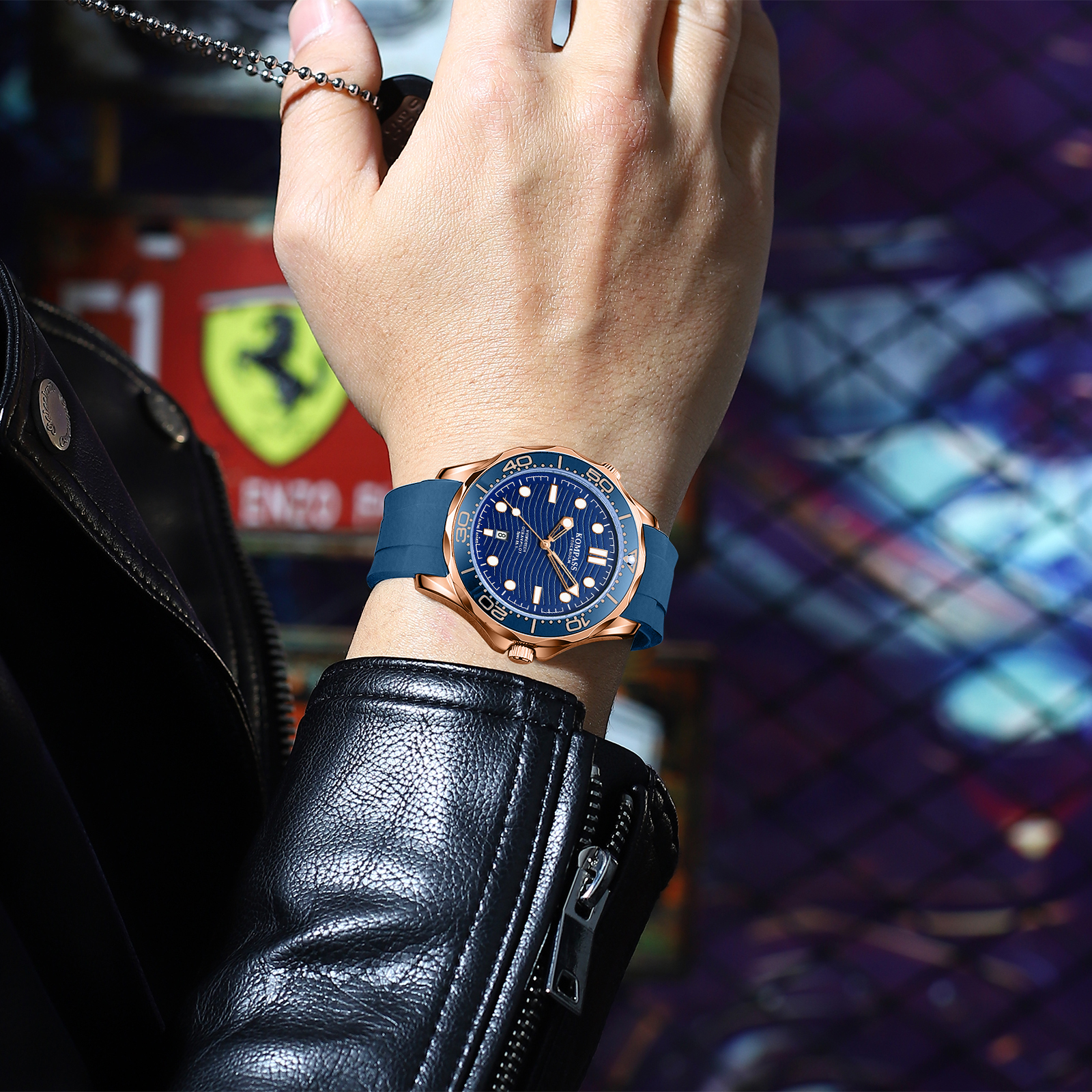 Kompass Ocean Pilot Rose Gold Blue - 8