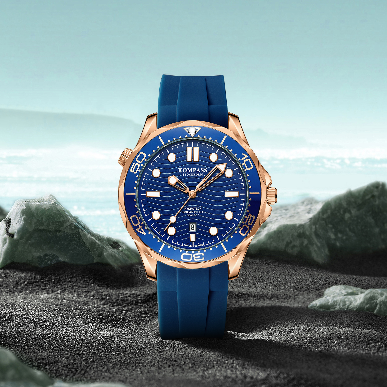 Kompass Ocean Pilot Rose Gold Blue - 5