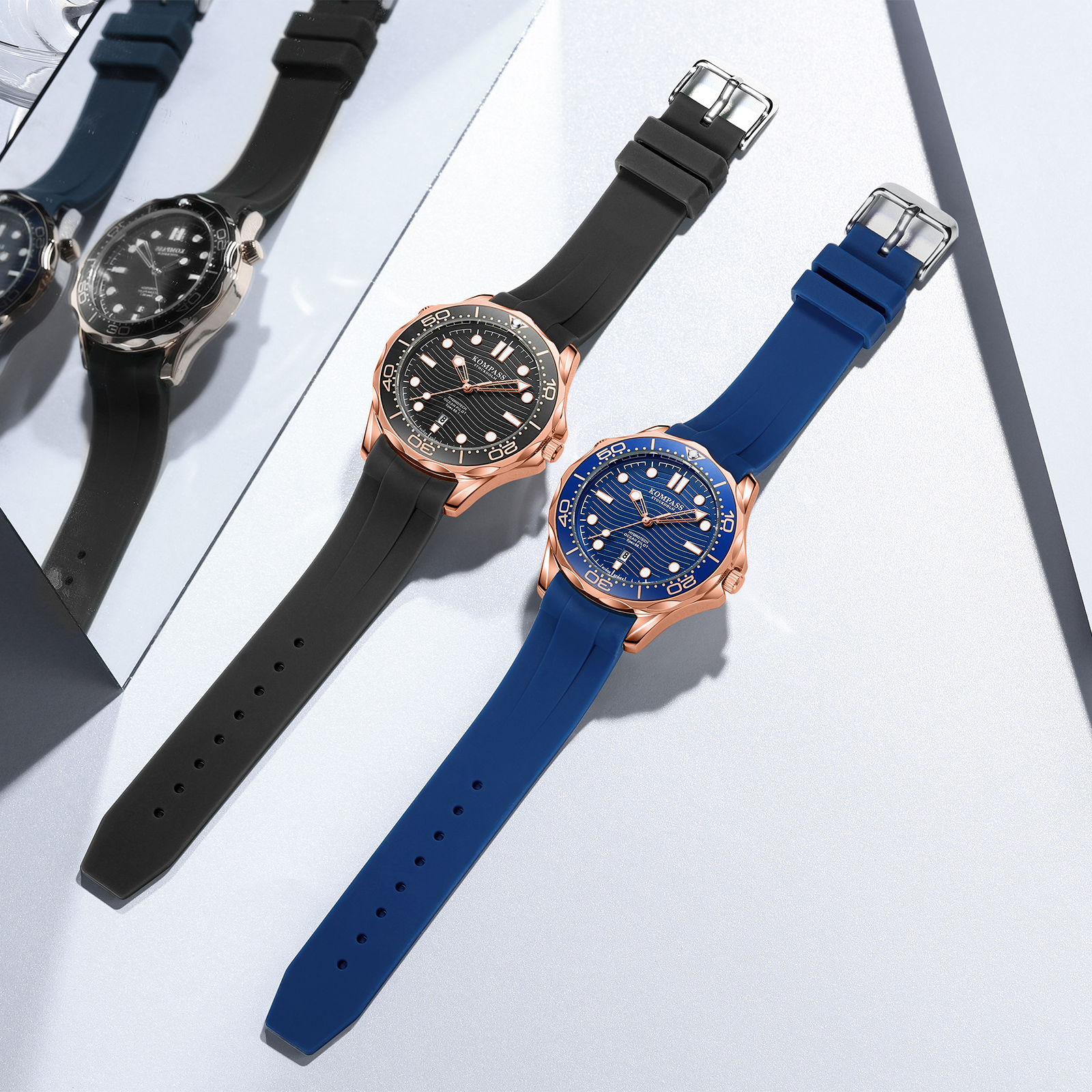Kompass Ocean Pilot Rose Gold Blue - 9