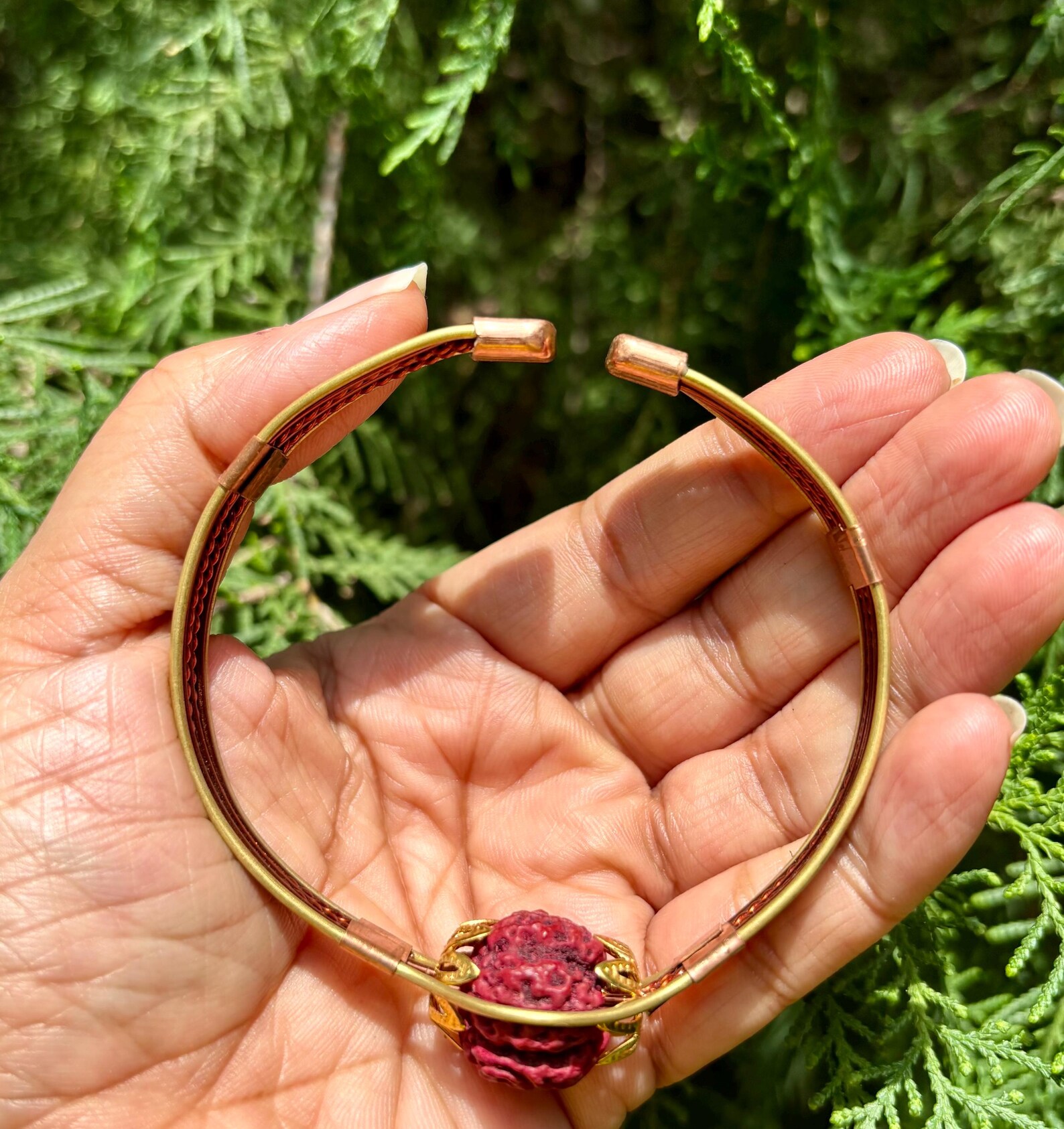 Koppararmband med Rudraksha - 3