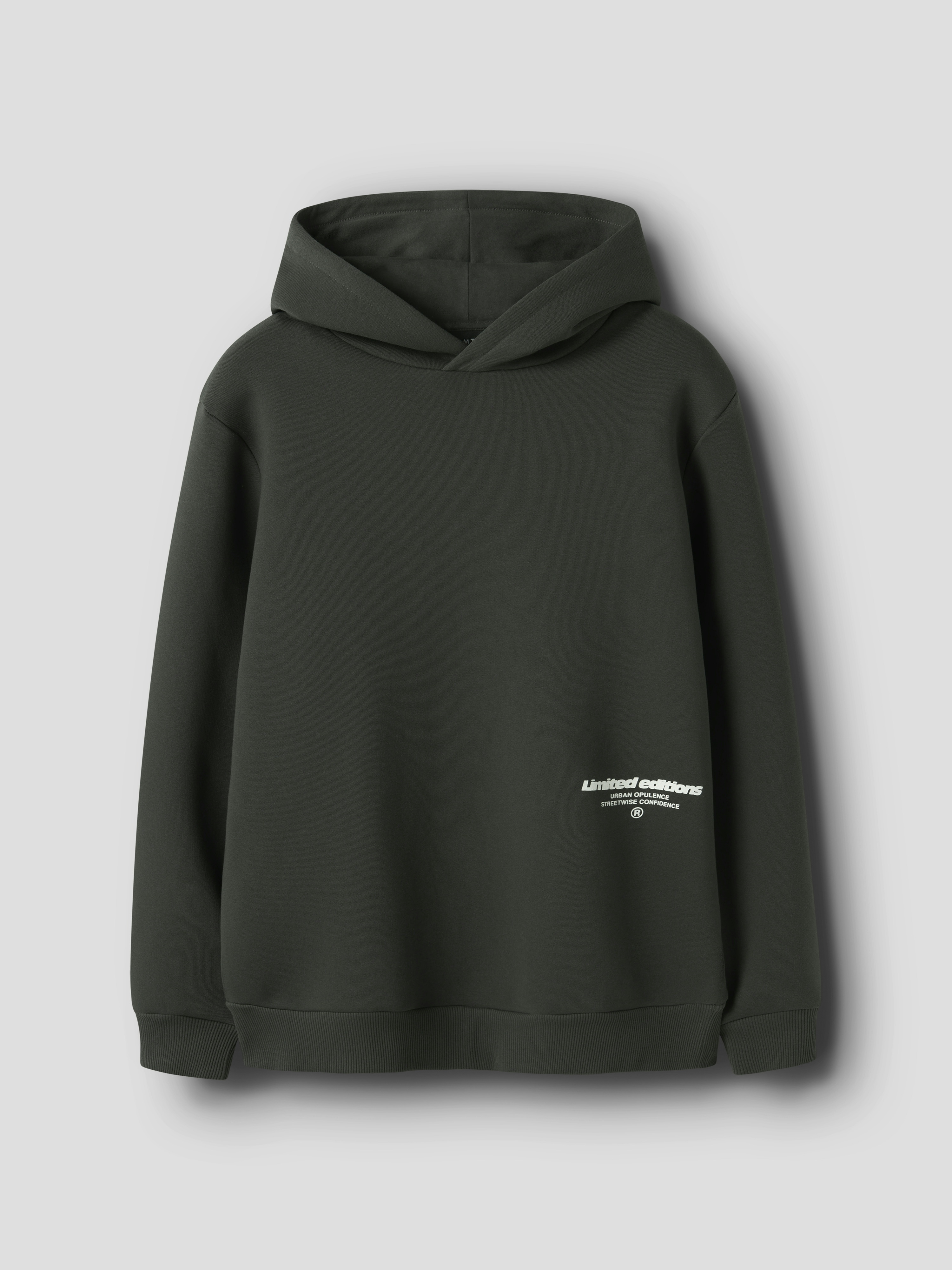 NLNHEDITION LS BRU SWEAT W. HOOD Pirate Black W. WHITE