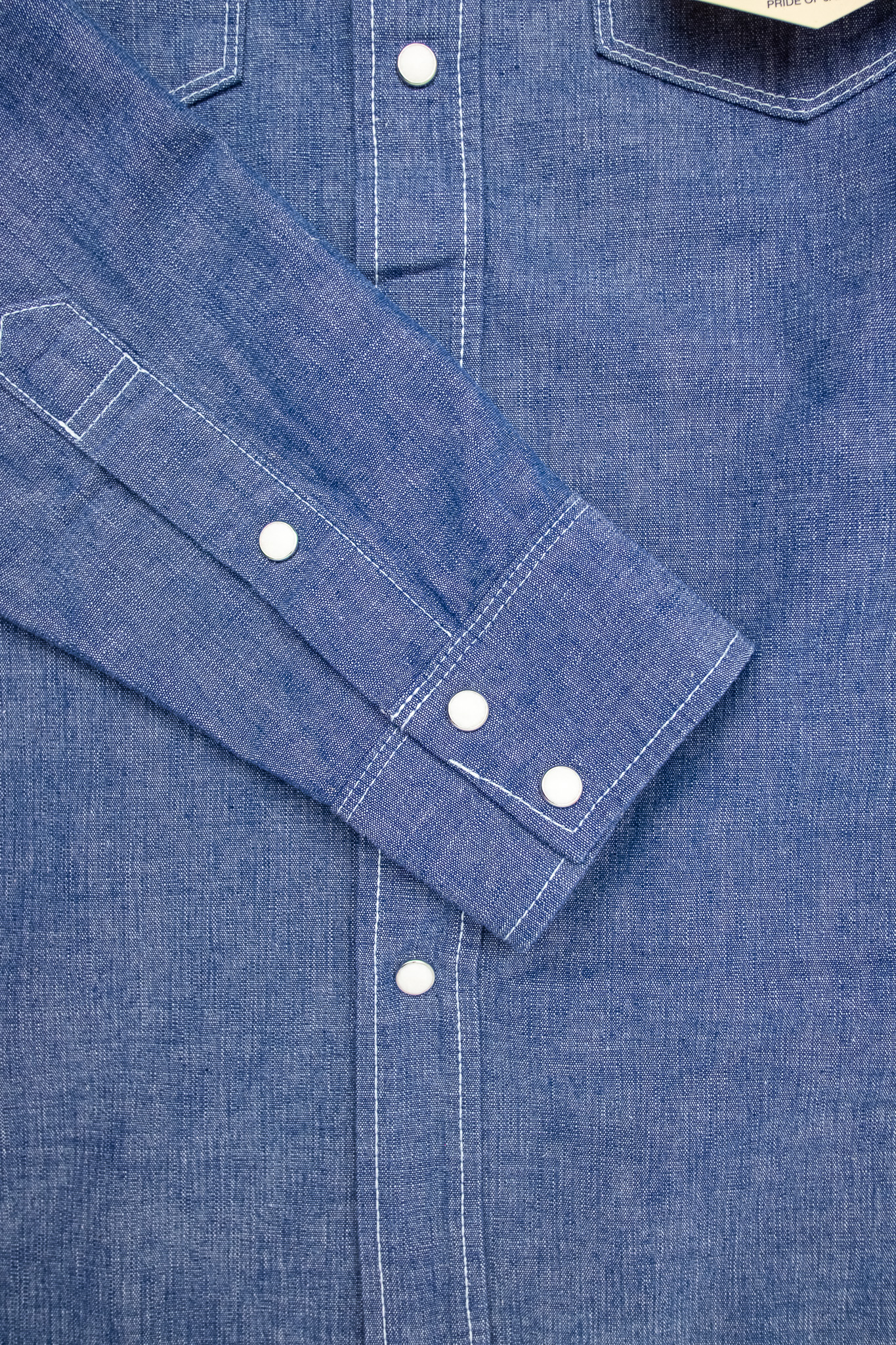 Iron Heart - IHSH-13-BLU 10oz Selvedge Chambray Single Yoke Western Shirt Blue - 7