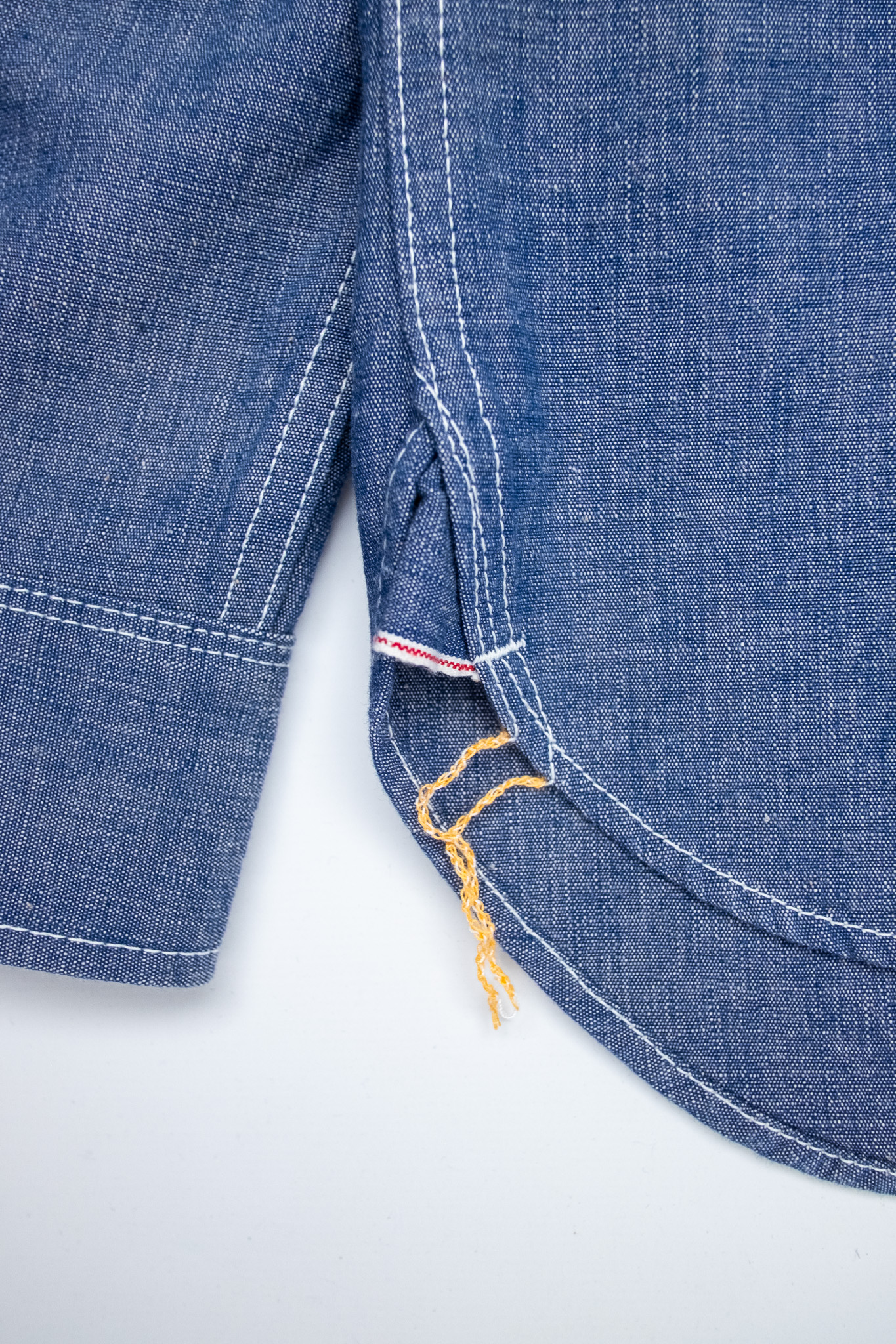 Iron Heart - IHSH-13-BLU 10oz Selvedge Chambray Single Yoke Western Shirt Blue - 6