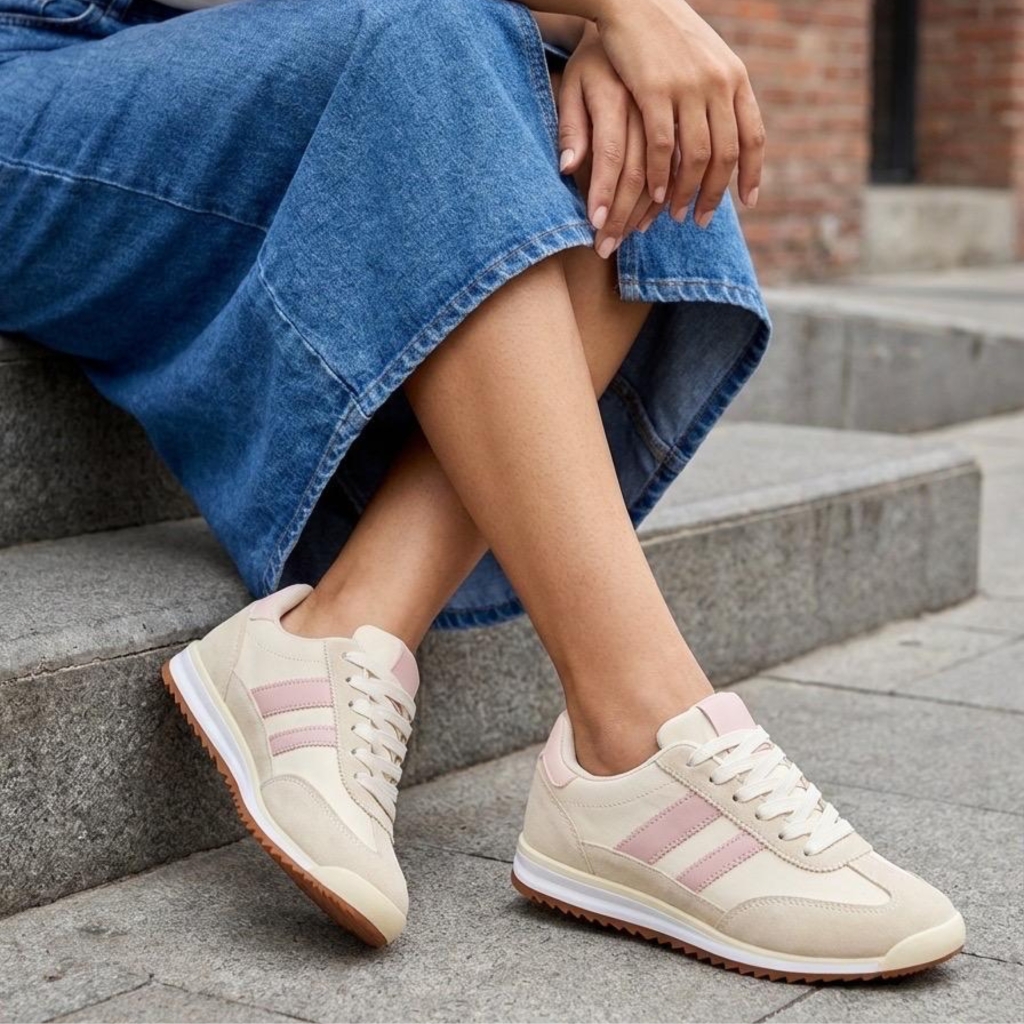 Sneakers beige/pink