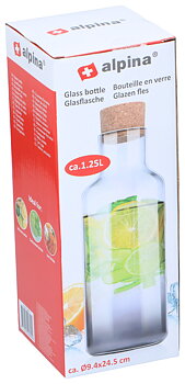 Glasflaska med korklock 1,25 liter