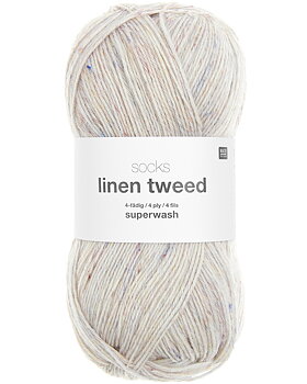 Socks linen tweed -Cream 01