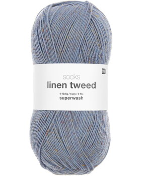 Socks linen tweed -Blå 05