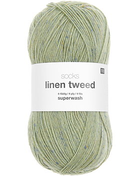 Socks linen tweed -Olive 06