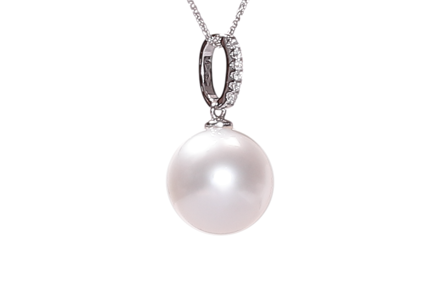 Perlenanhänger mit Südseeperle in Weißgold mit Diamanten - 3
