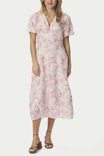 Neo Noir - Illana  Floral Fusion Dress Rose
