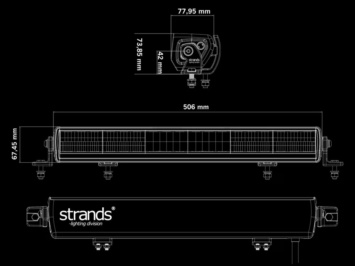 Skylord 20" 170W  LED light bar - Built-in relay - 3