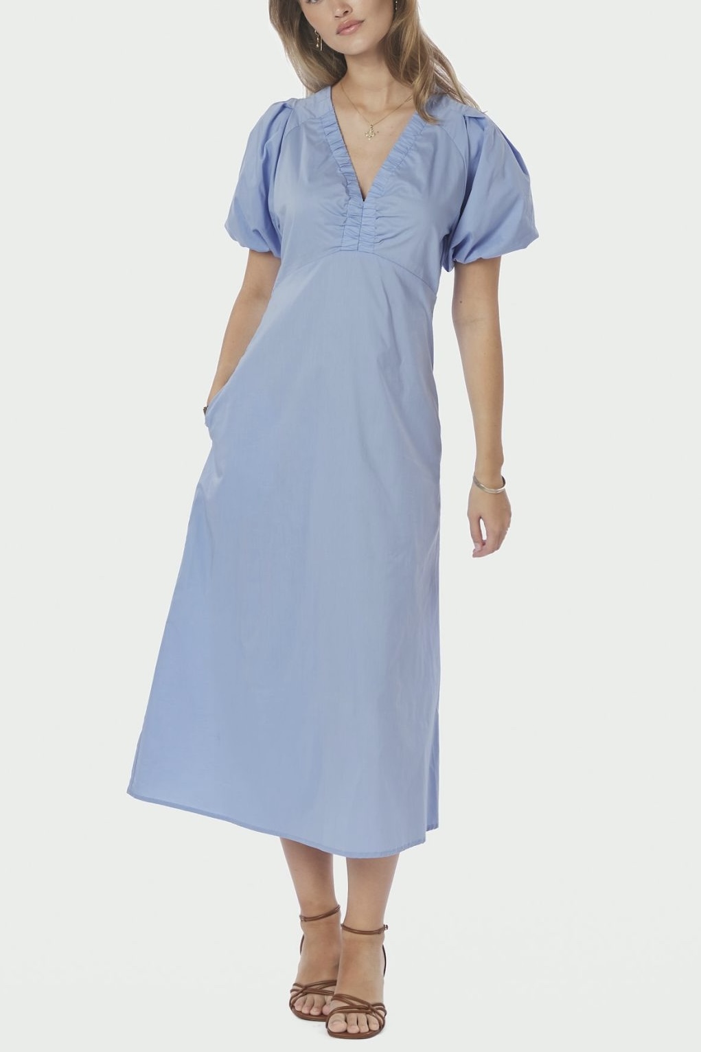 Neo Noir - Illana Poplin Dress Sky Blue