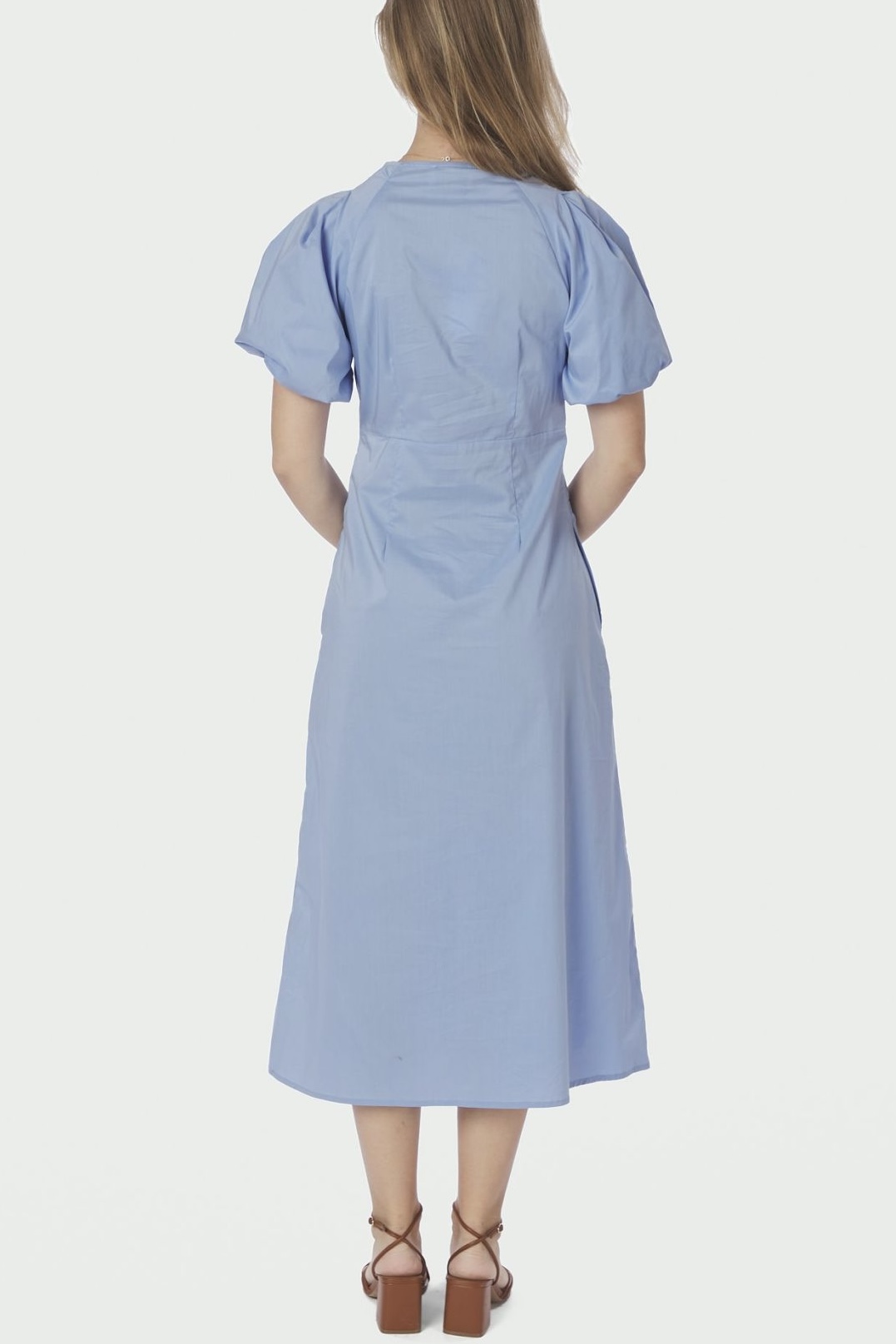 Neo Noir - Illana Poplin Dress Sky Blue - 2