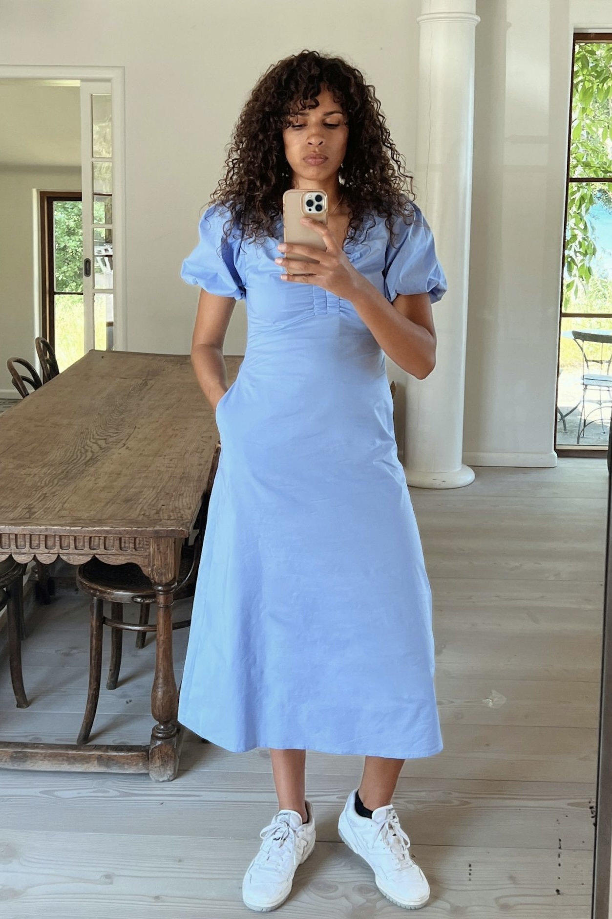 Neo Noir - Illana Poplin Dress Sky Blue - 6