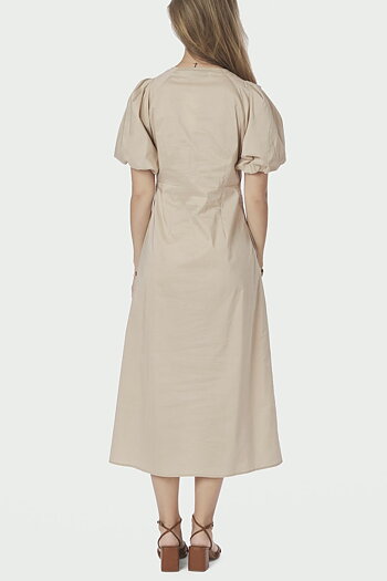 Neo Noir  - Illana Poplin Dress Dark Taupe