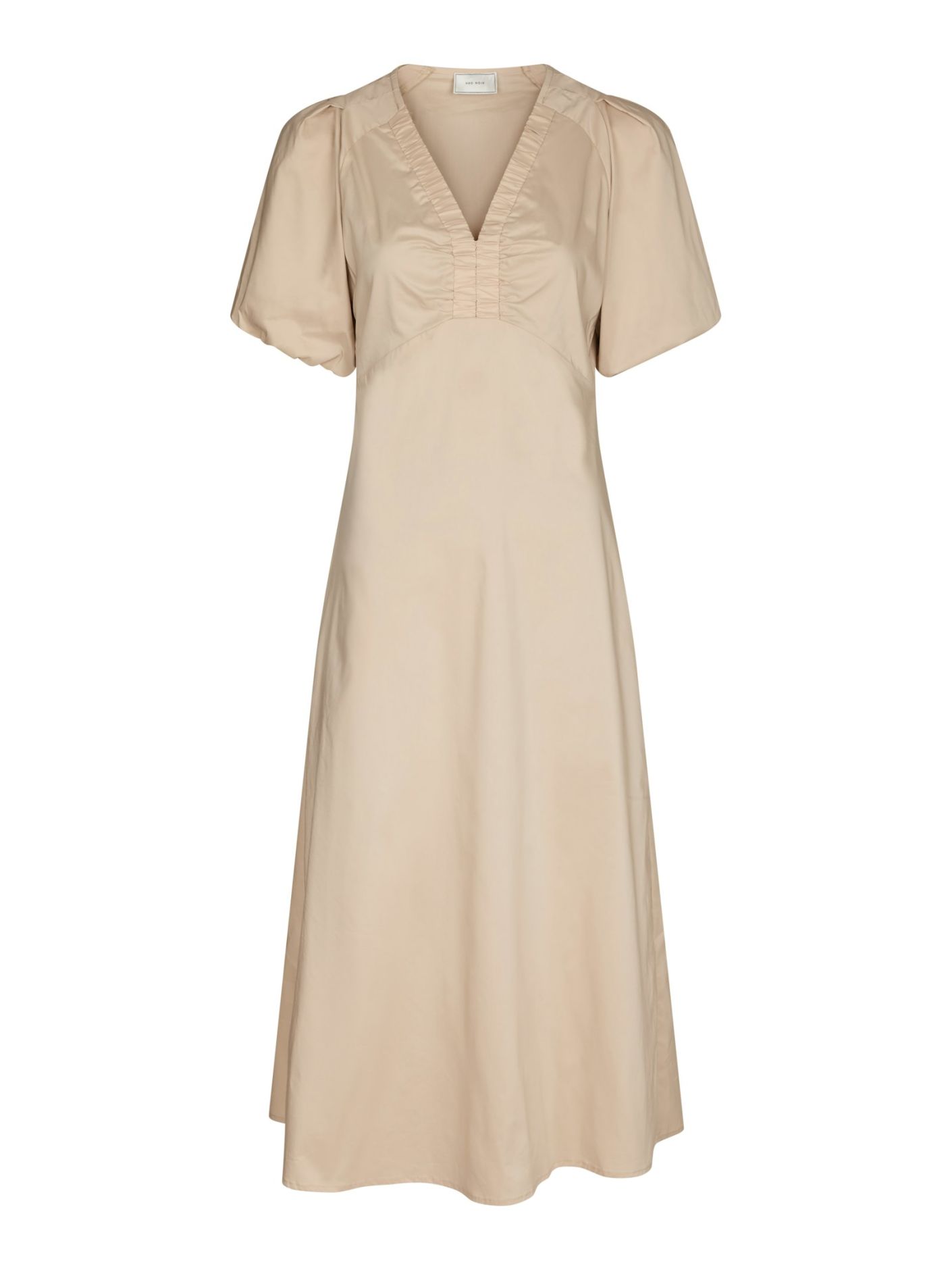 Neo Noir  - Illana Poplin Dress Dark Taupe - 4