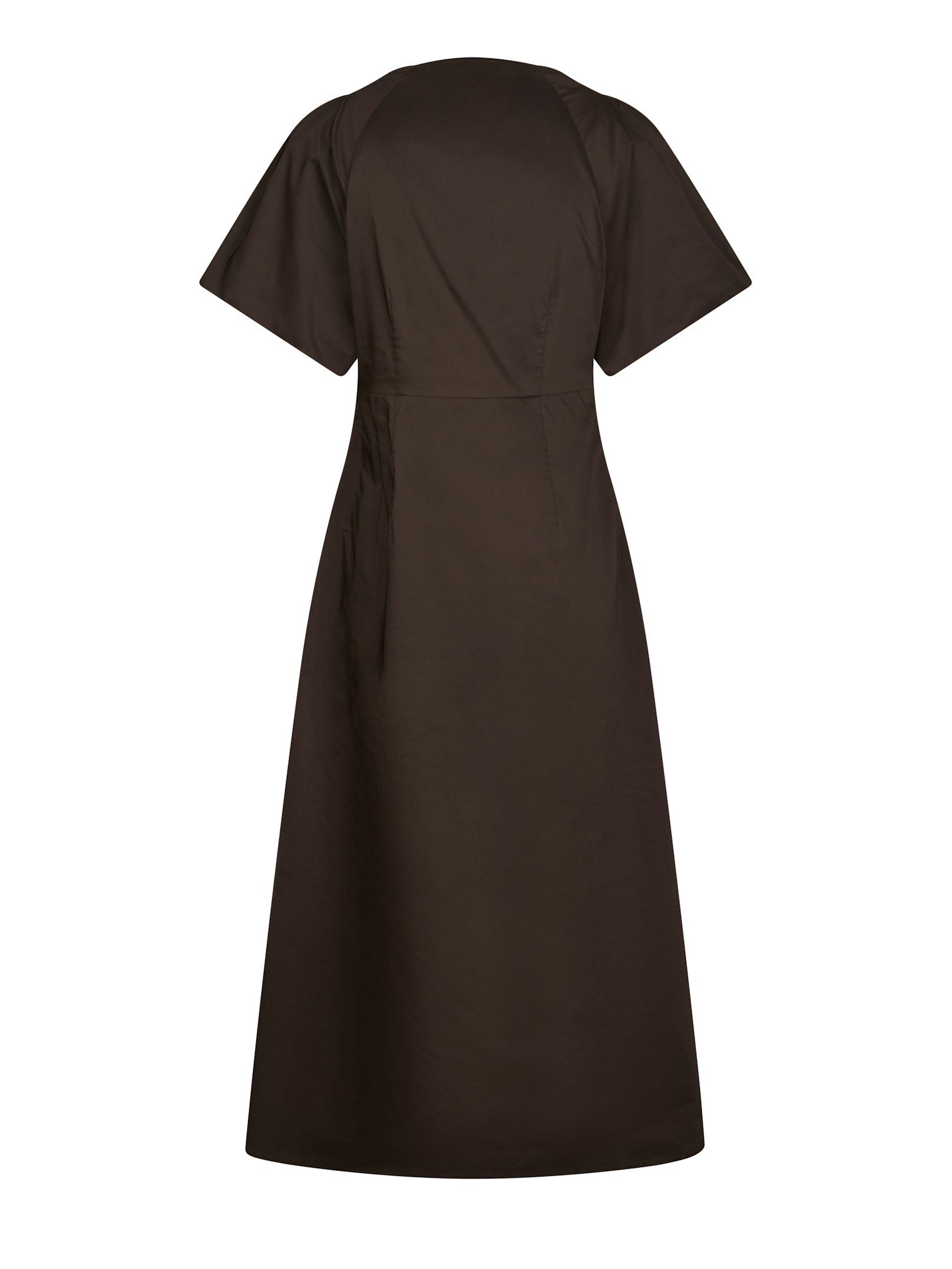Neo Noir  - Illana Poplin Dress Chocolate Brown - 5