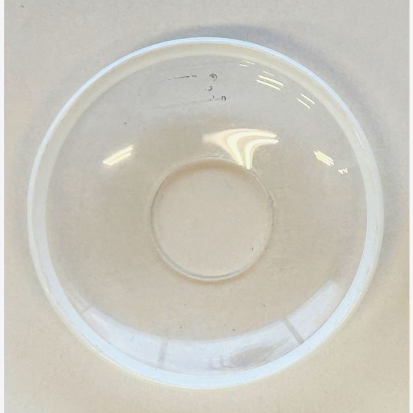 Ljusmanschett i glas - vit kant 65mm