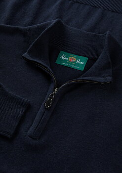  1/4 Zip tröja i marinblå från Alan Paine