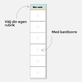 Rutinremsa med kardborrepluppar och egen rubrik