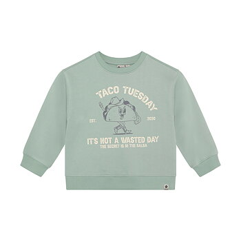 Oversized Sweater Print Green Milieu