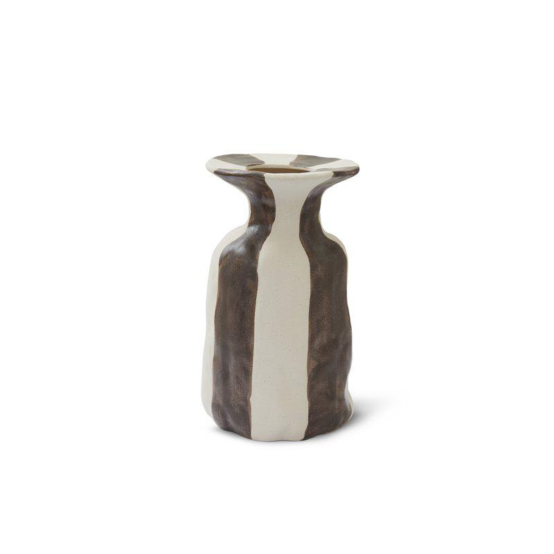 Vase Striped Brown Medium