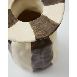 Vase Striped Brown Medium