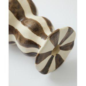 Candleholder Striped Brown Medium