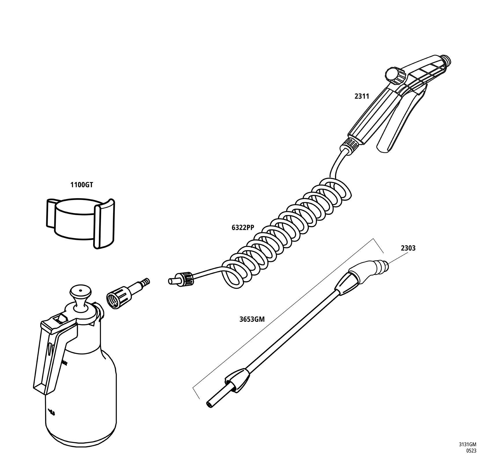 MESTO Bältesburen Tryckspruta 1,5L - 6