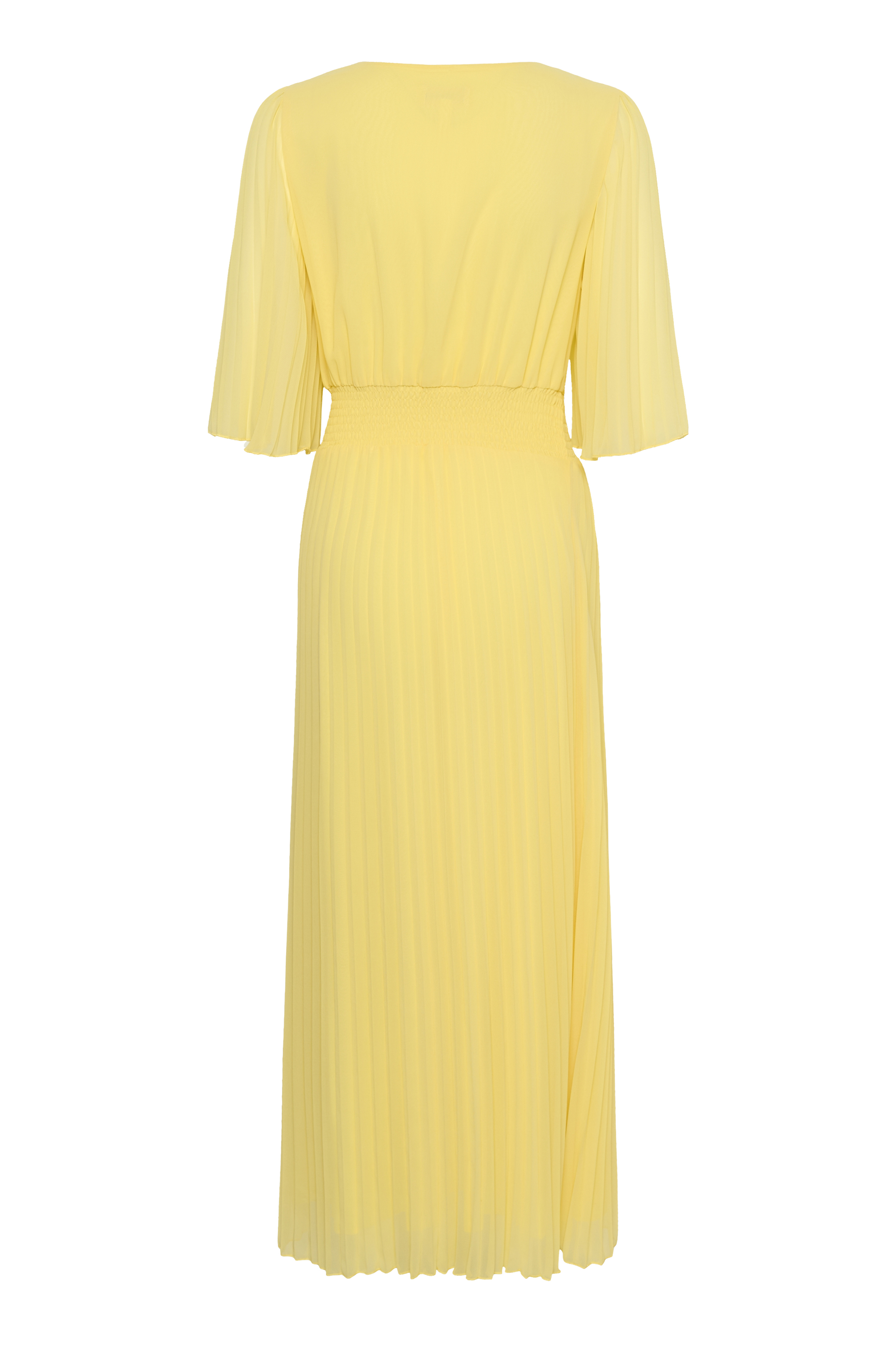 CRAluna Short Sleeve  Dress Lemon Meringue  Ljusgul plisserad klänning - 5