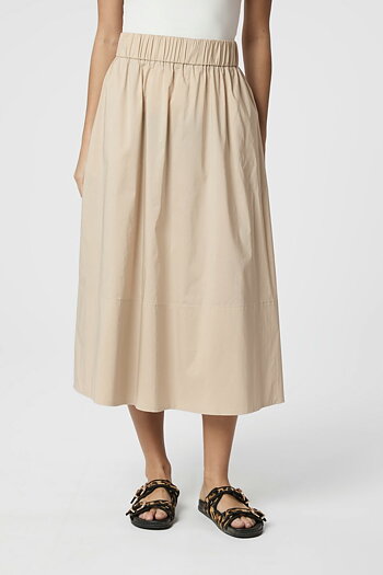 Neo Noir - Yara Poplin Skirt Dark Sand