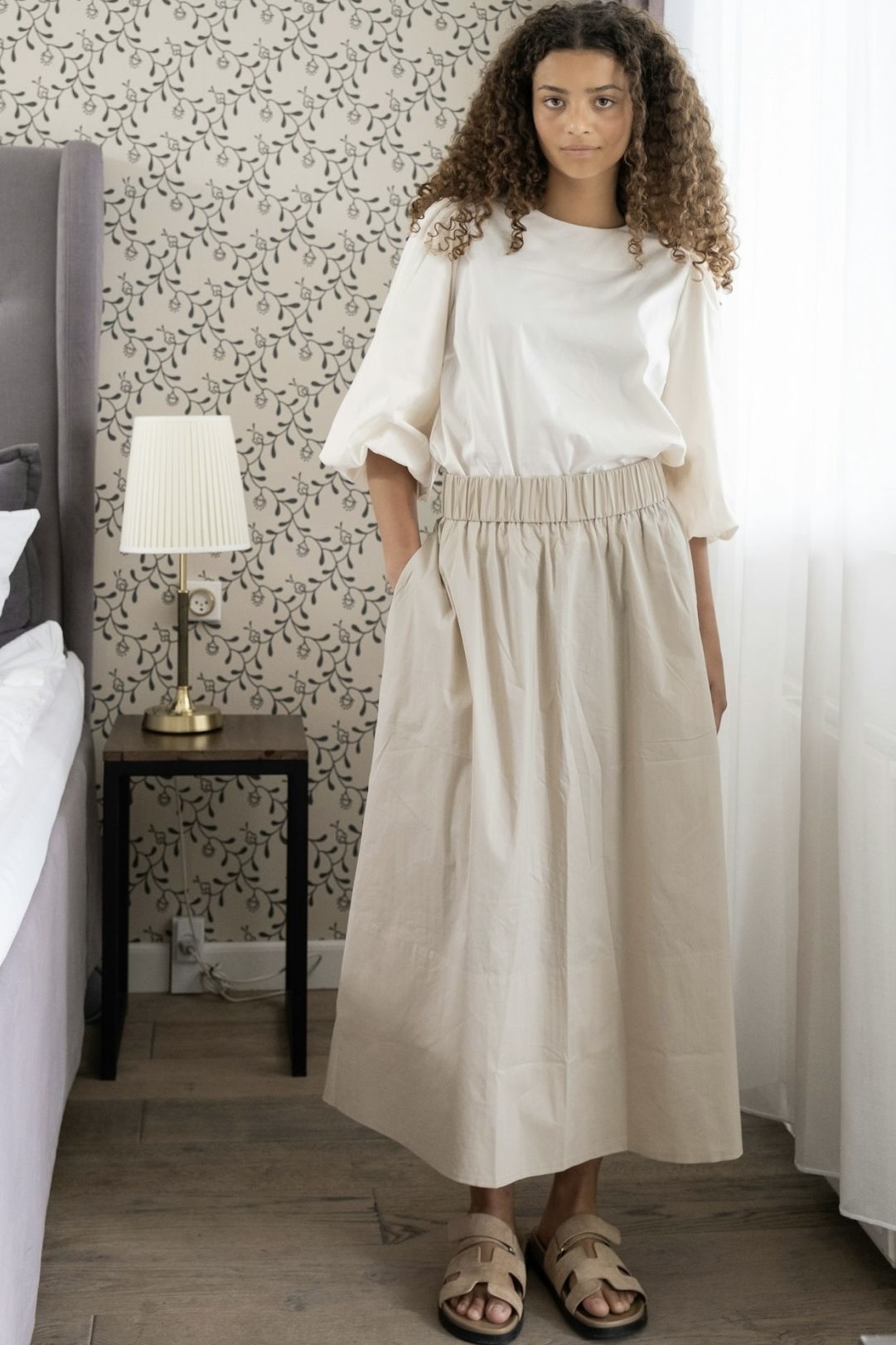 Neo Noir - Yara Poplin Skirt Dark Sand - 7