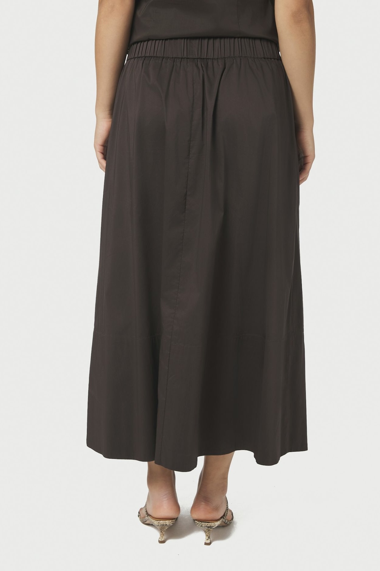 Neo Noir - Yara Poplin Skirt Chocolate Brown - 4