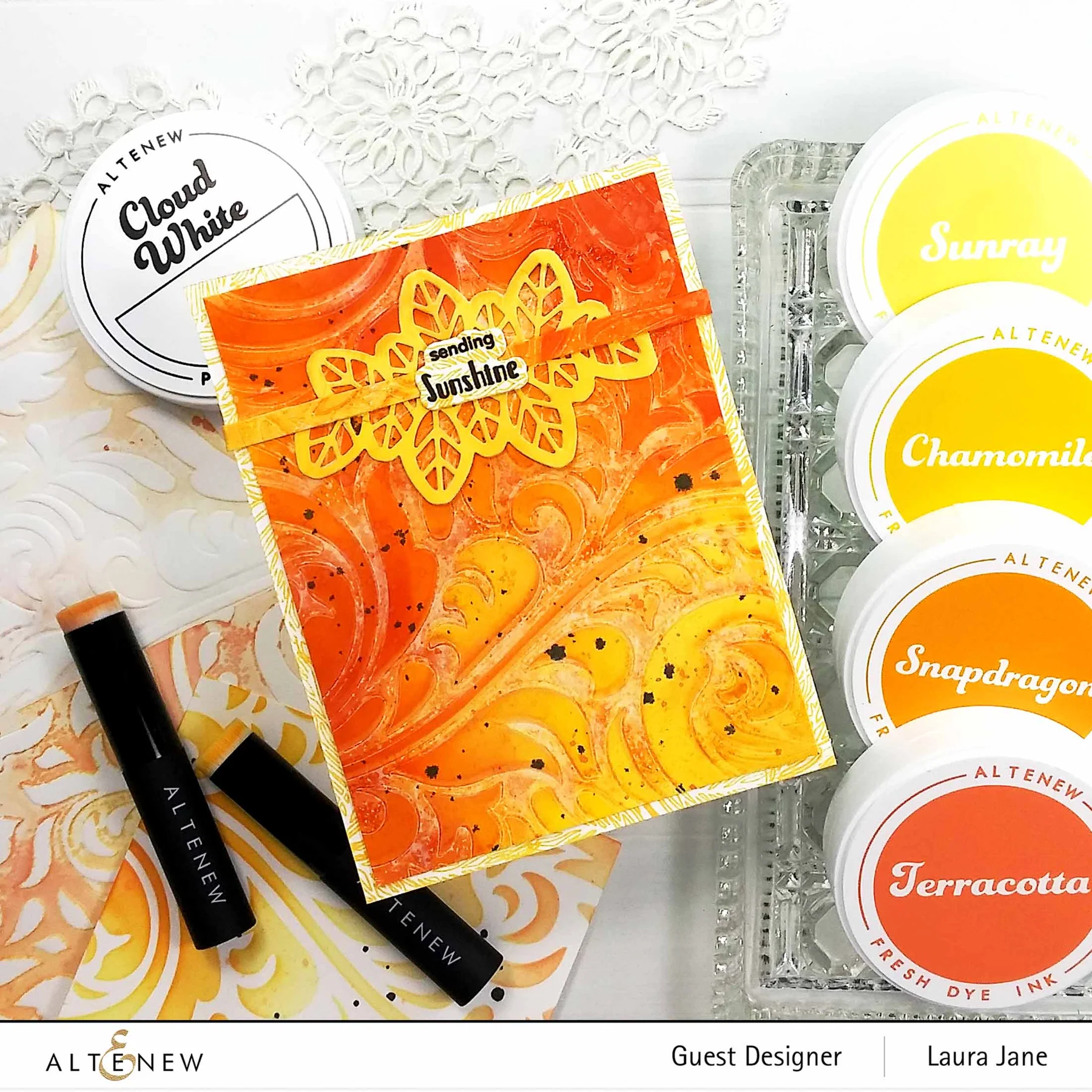 ALTENEW -Golden Sunset Fresh Dye Ink Mini Cube Set - 8